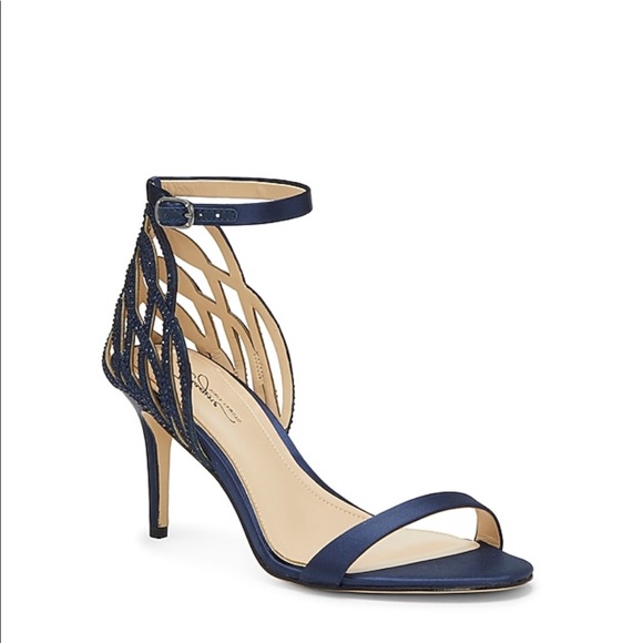 Vince Camuto Satin Rhinestone Heels - Picture 3 of 5